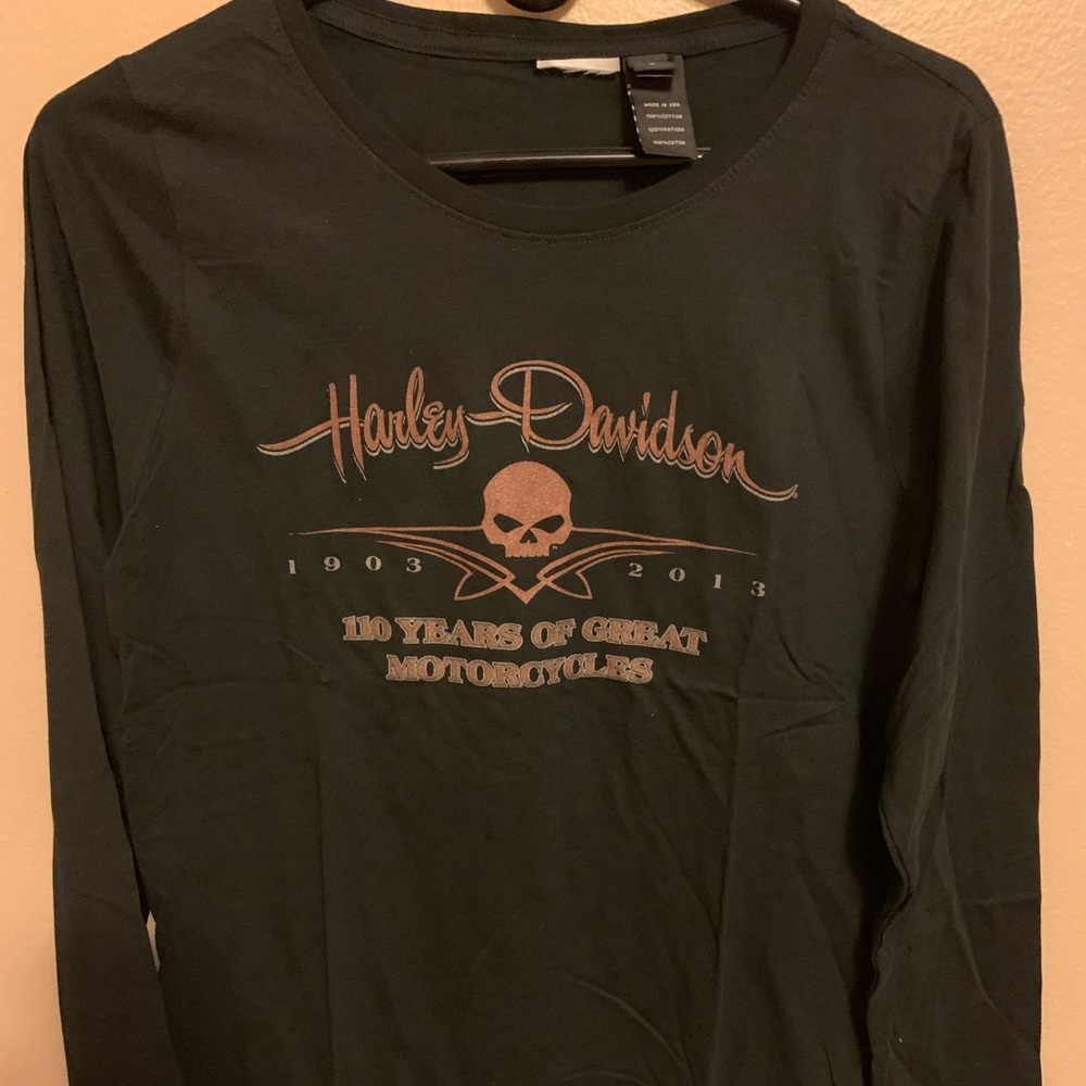 Harley Davidson women’s long sleeve 110th year